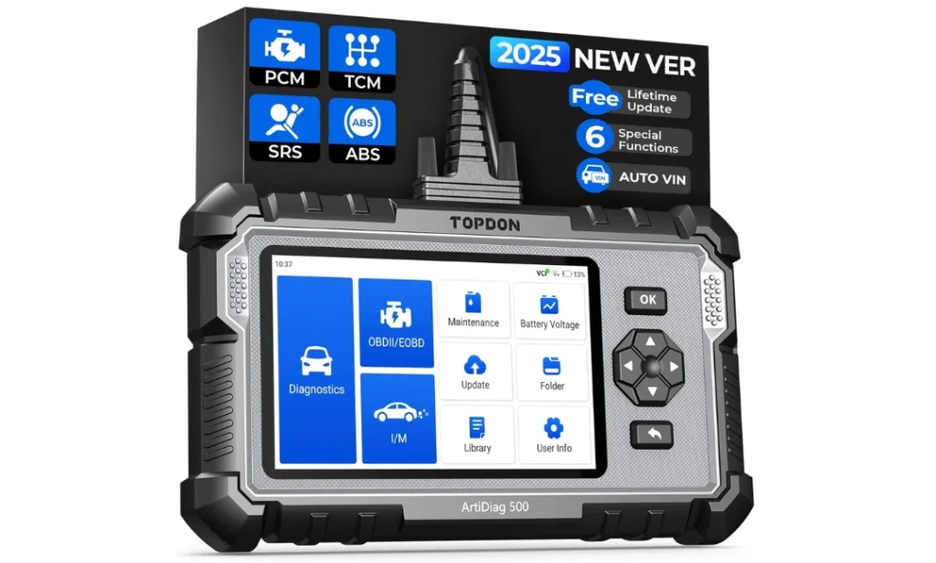 TOPDON ArtiDiag500 OBD2 Scanner for Mechanics – 4-System & 6 Reset Functions